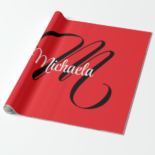 Minimalistische moderne monogram initiaal naam roo cadeaupapier