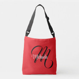 Minimalistische moderne monogram initiaal naam roo crossbody tas