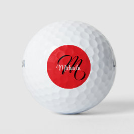 Minimalistische moderne monogram initiaal naam roo golfballen