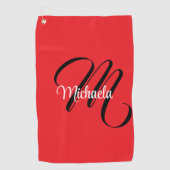 Minimalistische moderne monogram initiaal naam roo golfhanddoek (Voorkant)