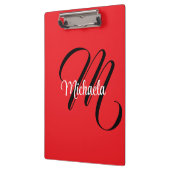 Minimalistische moderne monogram initiaal naam roo klembord (Links)