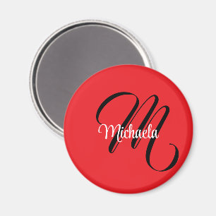 Minimalistische moderne monogram initiaal naam roo magneet