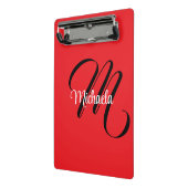 Minimalistische moderne monogram initiaal naam roo mini klembord (Angled2)