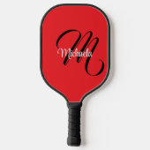 Minimalistische moderne monogram initiaal naam roo pickleball paddle (Achterkant)