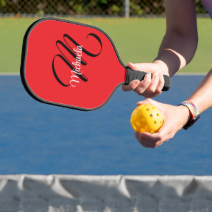 Minimalistische moderne monogram initiaal naam roo pickleball paddle