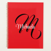 Minimalistische moderne monogram initiaal naam roo planner (Voorkant)