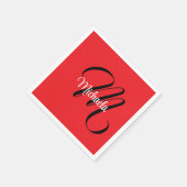 Minimalistische moderne monogram initiaal naam roo servet (Hoek)