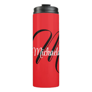 Minimalistische moderne monogram initiaal naam roo thermosbeker