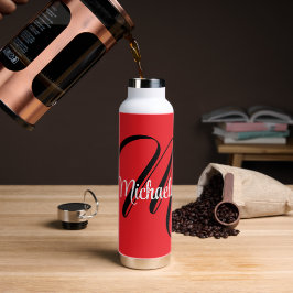 Minimalistische moderne monogram initiaal naam roo waterfles