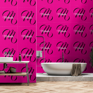 Minimalistische moderne monogram initiële naam hee behang