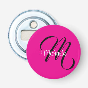 Minimalistische moderne monogram initiële naam hee button flesopener
