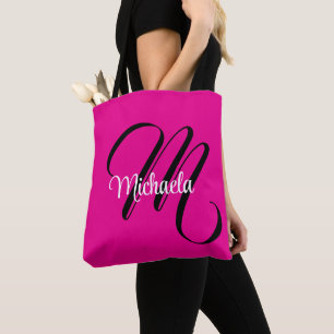 Minimalistische moderne monogram initiële naam hee draagtas