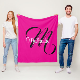 Minimalistische moderne monogram initiële naam hee fleece deken