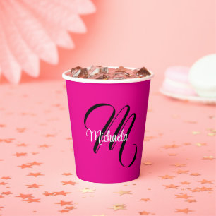 Minimalistische moderne monogram initiële naam hee papieren bekers