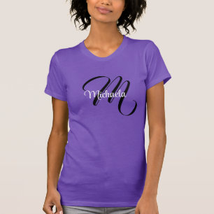 Minimalistische moderne monogram initiële naam hee t-shirt