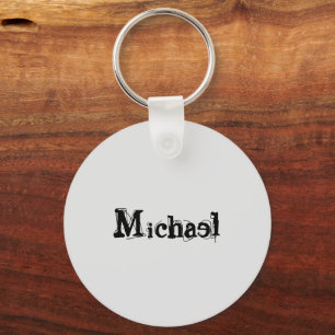 Minimalistische moderne monogram naam zwart grijs sleutelhanger