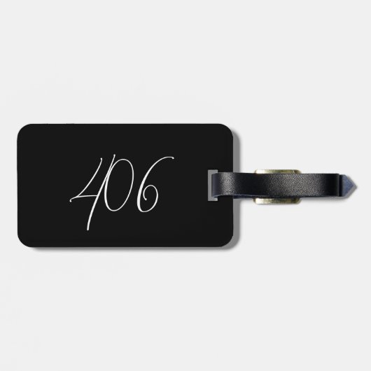 Minimalistische Moderne Montana 406 Zwart Bagagelabel (Achterkant horizontaal)