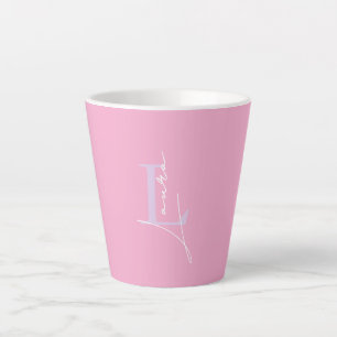 Minimalistische moderne naam initialen latte mok