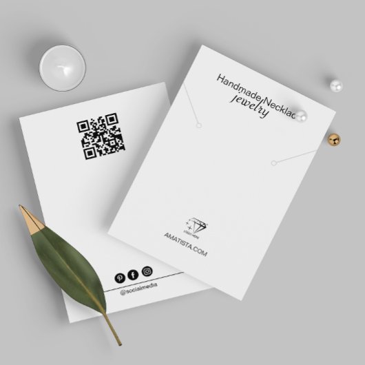 Minimalistische moderne ontwerp ketting oorbel hou visitekaartje