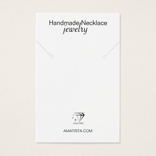 Minimalistische moderne ontwerp ketting oorbel hou visitekaartje (Voorkant)