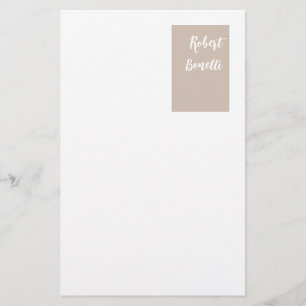 Minimalistische moderne pastel witte kleur geperso briefpapier