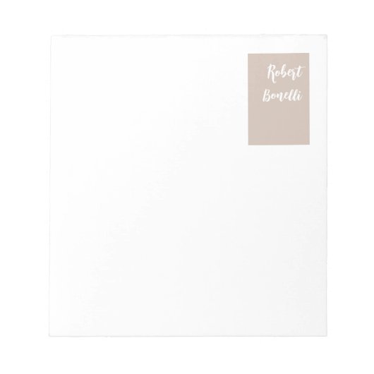 Minimalistische moderne pastel witte kleur geperso notitieblok (Voorkant)