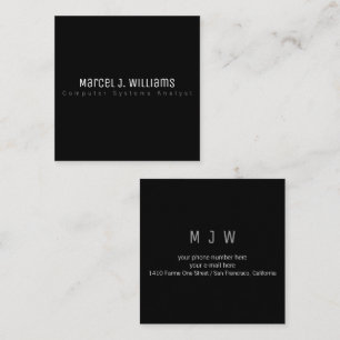 Minimalistische moderne professionele eenvoudige z vierkante visitekaartje