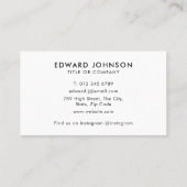 Minimalistische moderne professionele QR-code Visitekaartje (Achterkant)