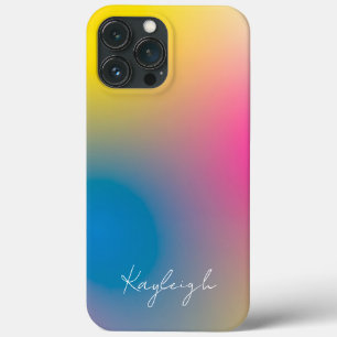 Minimalistische moderne regenboog ombre met eigen iPhone 13 pro max hoesje