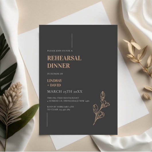Minimalistische moderne repetitie diner uitnodigin kaart