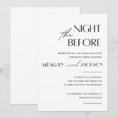 Minimalistische moderne repetitie diner uitnodigin kaart (Voorkant / Achterkant)