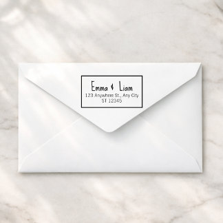 Minimalistische moderne retouradres rubberen stemp 	rubberstempel