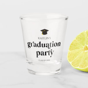 Minimalistische moderne retro afstudeerfeest shot glas