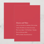 Minimalistische moderne rode typografie Boho Weddi Kaart (Voorkant / Achterkant)