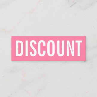 Minimalistische moderne roze aanbieding met grote mini visitekaartje