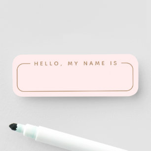 Minimalistische moderne roze bruiloft blanco naam naamplaatje