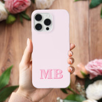 Minimalistische Moderne Roze Initiaal Monogram