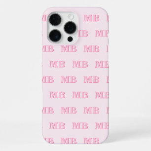 Minimalistische moderne roze initiaal patroon mono iPhone 16 pro max hoesje