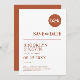 Minimalistische moderne Rust Terracotta Wedding Mo Save The Date