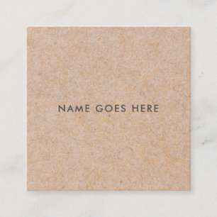 Minimalistische moderne Rustic Kraft Square Busine Vierkante Visitekaartje