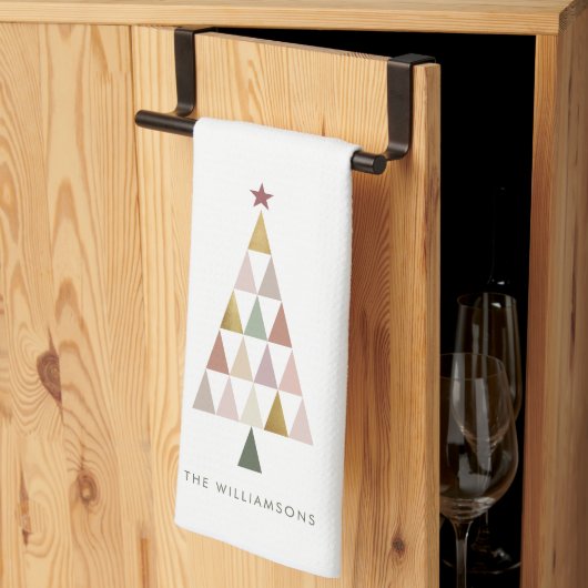 Minimalistische moderne Scandi eenvoudige kerstboo Theedoek (Derde Gevouwen)