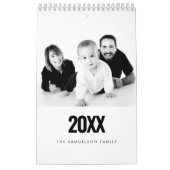 Minimalistische moderne script 2020-familiefoto kalender (Hoes)