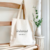 Minimalistische moderne script bruidsmeisje bruilo tote bag