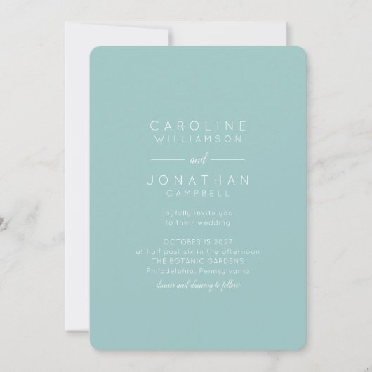 Minimalistische moderne script bruiloft achtername kaart (Voorkant)