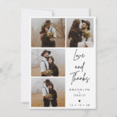Minimalistische moderne script bruiloft fotokaart kaart (Voorkant)