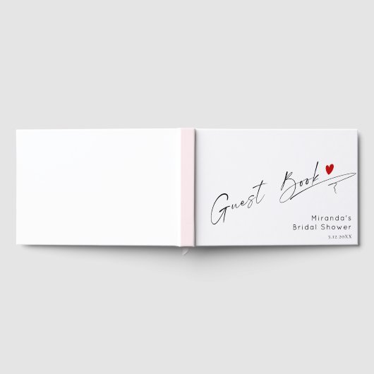 Minimalistische moderne script bruiloft gastenboek (Volledig)