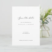 Minimalistische moderne script huwelijksaankondigi save the date (Staand voorkant)