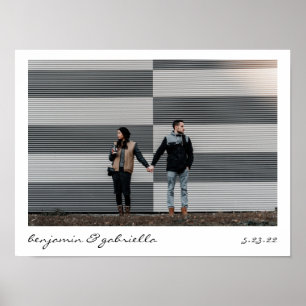 Minimalistische moderne scriptlettering foto bruil poster