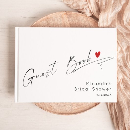 Minimalistische moderne scriptuur Huwelijk Gastenboek