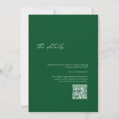 Minimalistische moderne smaragdgroene QR-code brui Kaart (Achterkant)